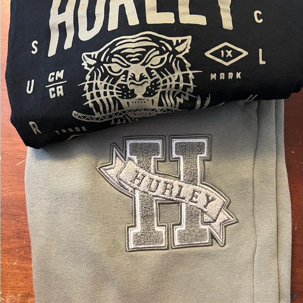 Hurley Men’s Small long sleeve hoodie shirt and sweatpants with pockets